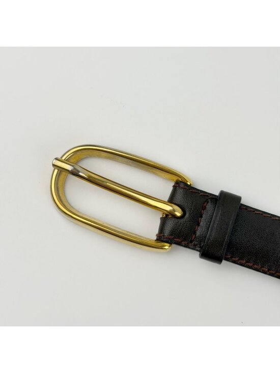 Celine Hose Carriage Leather Belt Dark Brown Gold Vintage main image 6